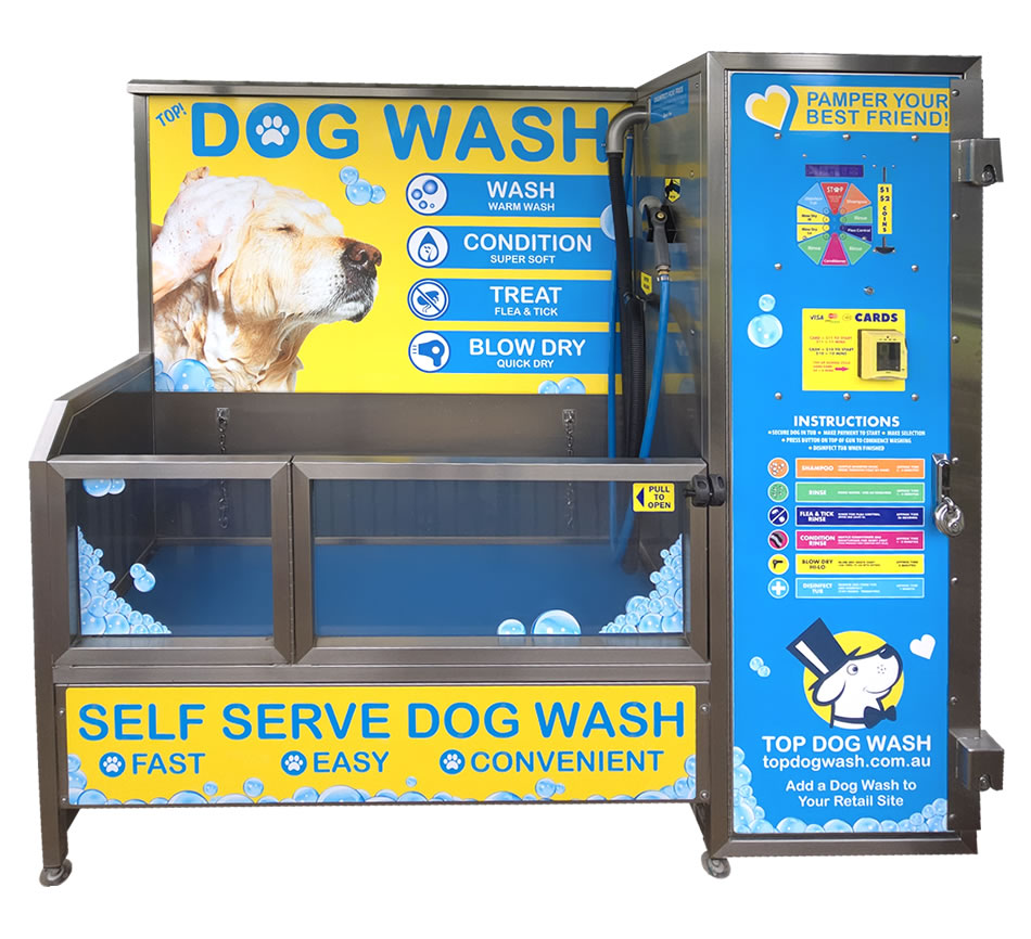 Top Dog Wash self-serve coin-operated dog wash kiosk
